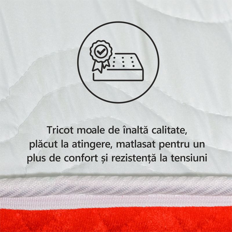 Casa si Gradina - Mobilier - Saltele si somiere - Saltele - Saltea ortopedica BEST SLEEP Diamond Red DoubleSide, 180x190x12, spuma poliuretanica, hipoalergenica, reversibila, ferma - Infinity.ro