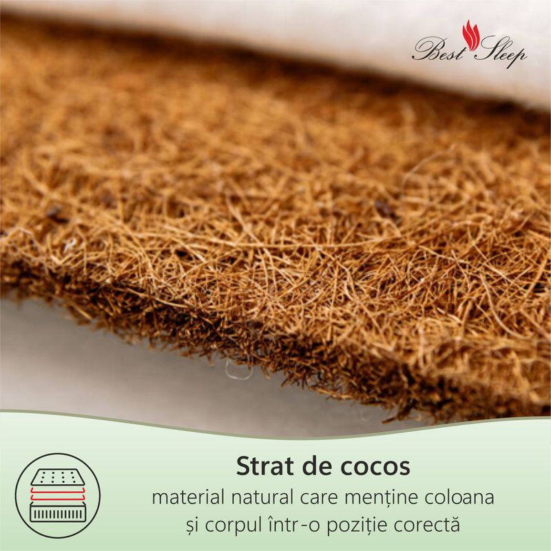 Casa si Gradina - Mobilier - Saltele si somiere - Saltele - Saltea Ortopedica, Best Sleep, Vitality Bambus 12+2+6, 150x200x20 cm, spuma poliuretanica cu memorie si fibre de cocos - Infinity.ro