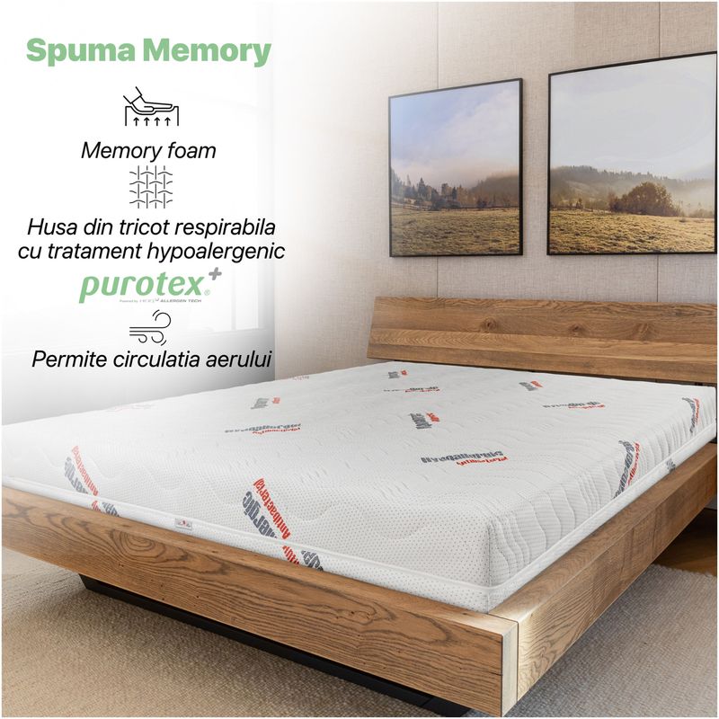 Casa si Gradina - Mobilier - Saltele si somiere - Saltele - Saltea Ortopedica, Best Sleep, Bliss Hypoalergenic Med 100X200x23 cm, spuma poliuretanica cu memorie, husa detasabila - Infinity.ro