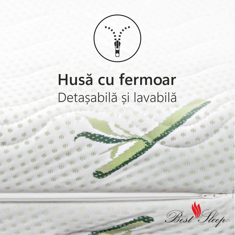Casa si Gradina - Mobilier - Saltele si somiere - Saltele - Saltea Ortopedica, Best Sleep Bamboo Feel 24cm, 100x200x24cm, Spuma poliuretanica,  lavabila, fibre de bambus - Infinity.ro