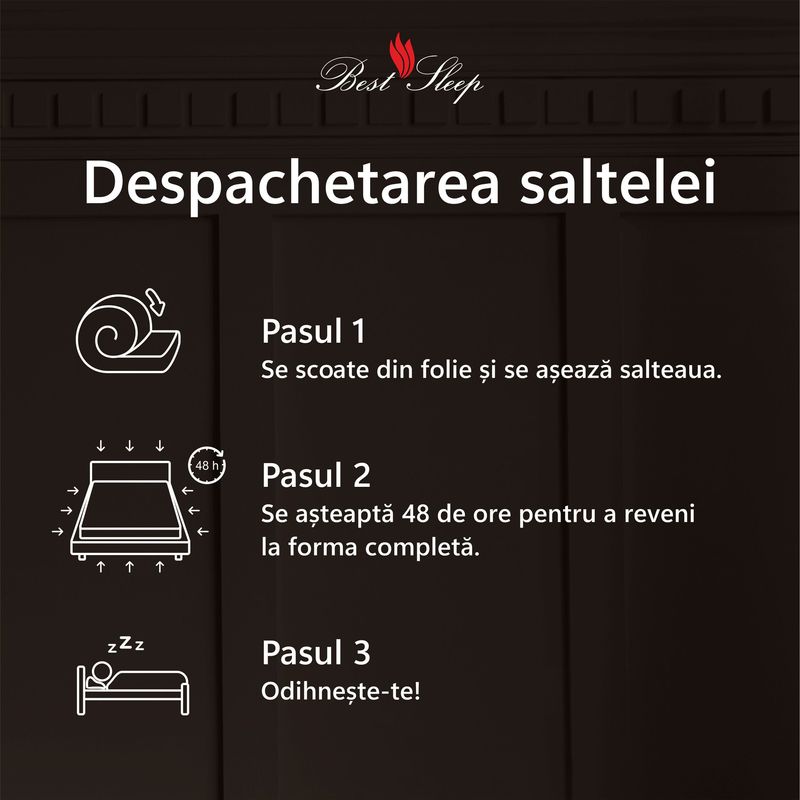 Casa si Gradina - Mobilier - Saltele si somiere - Saltele - Saltea Ortopedica, Best Sleep, Yellow Diamond, 60x190x27 cm, 7+12+3+3+2, Spuma poliuretanica cu memorie, arcuri pocketa - Infinity.ro