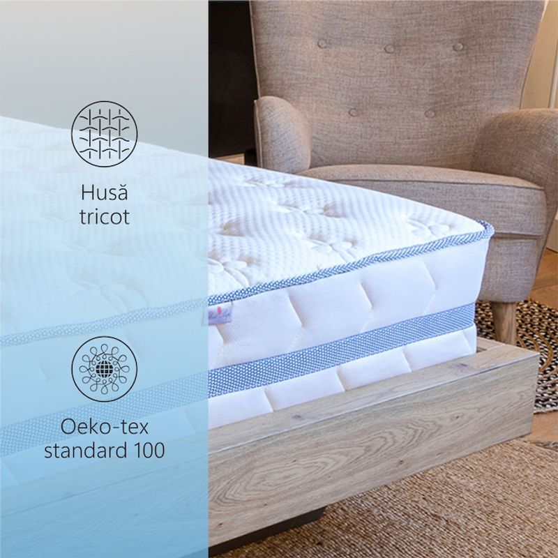 Casa si Gradina - Mobilier - Saltele si somiere - Saltele - Saltea Ortopedica, Best Sleep, Infinity Blue 130x200x35 cm, spuma poliuretanica si arcuri ambalate individual - Infinity.ro