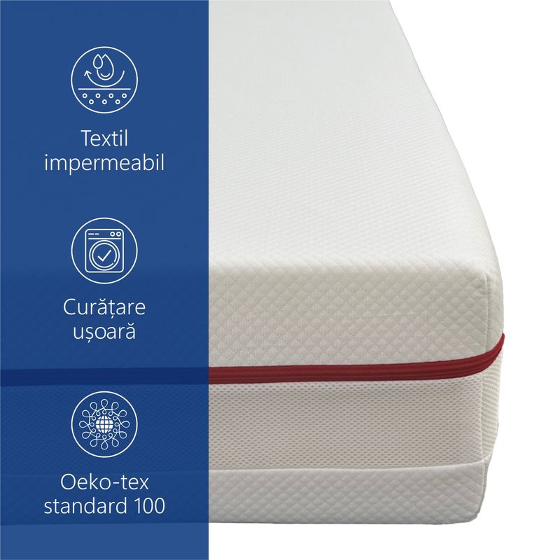 Casa si Gradina - Mobilier - Saltele si somiere - Saltele - Saltea ortopedica impermeabila, Best Sleep, Relaxody, 120x190x25cm, spuma poliuretanica, spuma cu memorie, lavabila - Infinity.ro