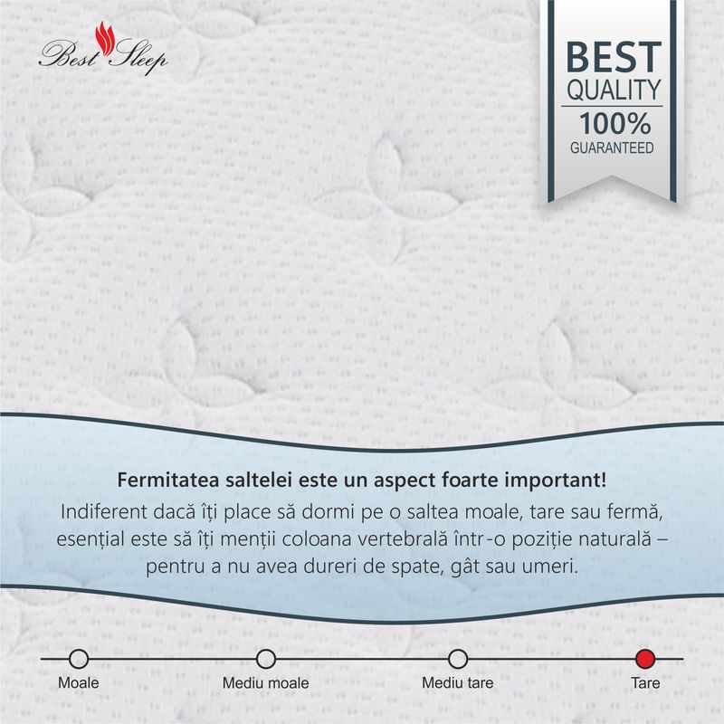 Casa si Gradina - Mobilier - Saltele si somiere - Saltele - Saltea Ortopedica, Best Sleep, Infinity Blue 140X200x35 cm, spuma poliuretanica si arcuri ambalate individual - Infinity.ro