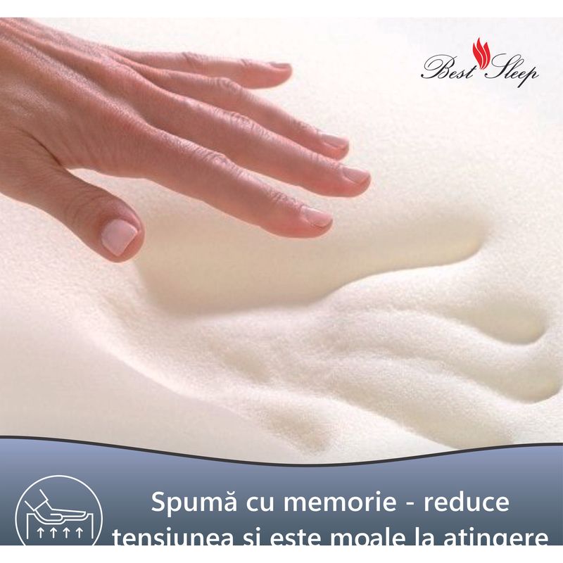 Casa si Gradina - Mobilier - Saltele si somiere - Saltele - Saltea ortopedica, Best Sleep, Total Care, 90x200x30 cm, Spuma Poliuretanica, Spuma Memory Matlasata in Husa - Infinity.ro