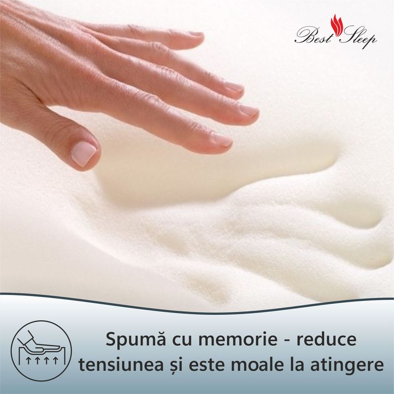 Casa si Gradina - Mobilier - Saltele si somiere - Saltele - Saltea ortopedica BEST SLEEP Aura Heroes, 160x190x20cm, spuma poliuretanica cu memorie, fermitate medie - Infinity.ro