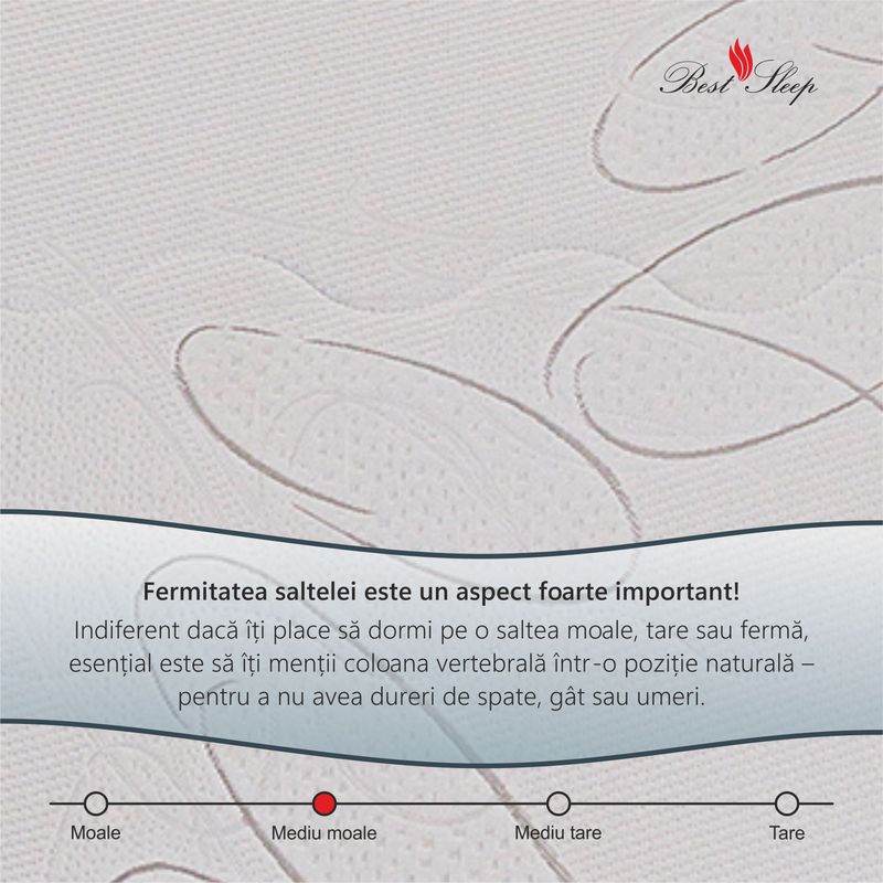 Casa si Gradina - Mobilier - Saltele si somiere - Saltele - Saltea ortopedica BEST SLEEP Aura Heroes, 160x190x20cm, spuma poliuretanica cu memorie, fermitate medie - Infinity.ro