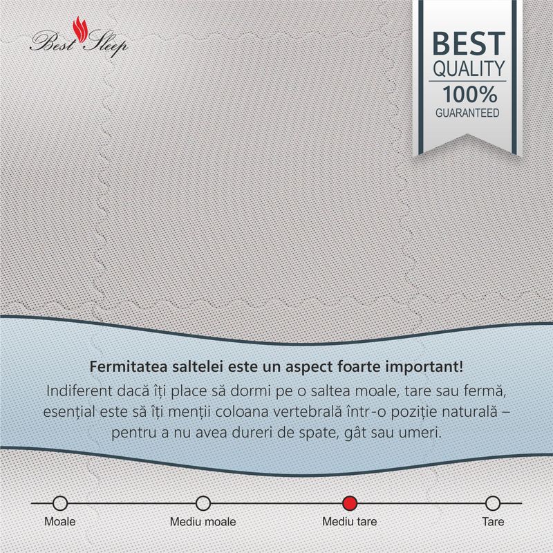 Casa si Gradina - Mobilier - Saltele si somiere - Saltele - Saltea Ortopedica, Best Sleep, Star, 145x190x26cm, cu arcuri individuale, Hipoalergenic, Sistem de aerisire, - Infinity.ro