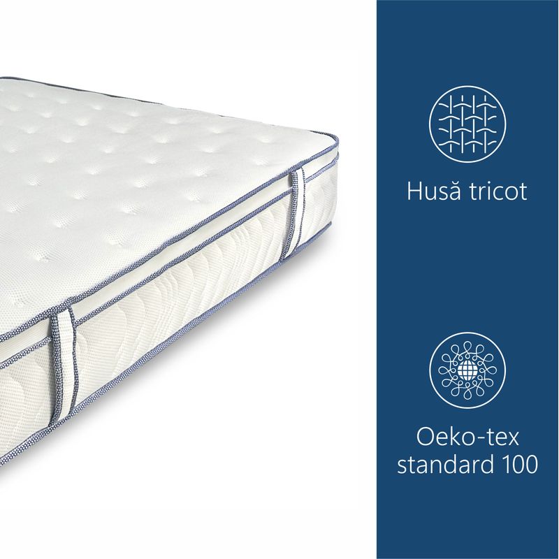 Casa si Gradina - Mobilier - Saltele si somiere - Saltele - Saltea superortopedica Best Sleep, Ressort, 100x190x35, arcuri impachetate, spuma memory, fermitate medie - Infinity.ro