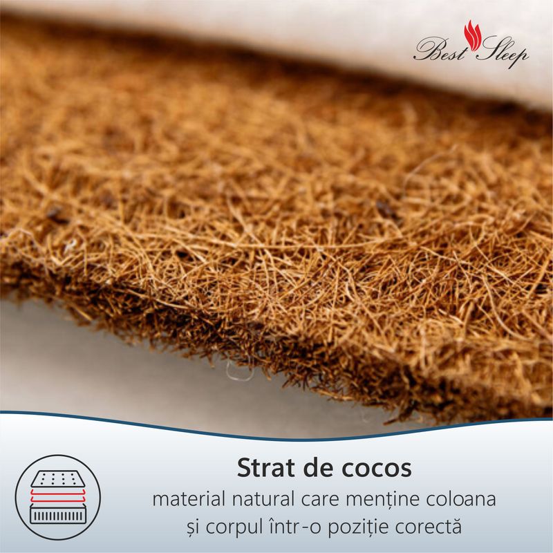 Casa si Gradina - Mobilier - Saltele si somiere - Saltele - Saltea ortopedica BEST SLEEP Latex Lux, 105x190x23cm, cu latex si fibre de cocos, hipoalergenic, ferma - Infinity.ro