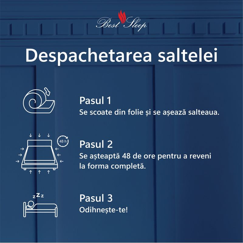 Casa si Gradina - Mobilier - Saltele si somiere - Saltele - Saltea Ortopedica, Best sleep, Univers, 80x180x20cm,15+3+2, Spuma poliuretanica cu memorie, matlasata cu memorie - Infinity.ro