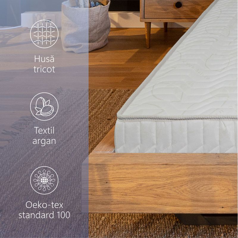 Casa si Gradina - Mobilier - Saltele si somiere - Saltele - Saltea Ortopedica, Star Moon, Argan Memory, 100x190x20 cm, 16+4, Spuma poliuretanica cu memorie, fermitate medie - Infinity.ro