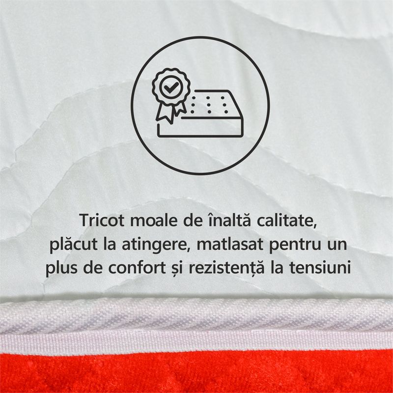Casa si Gradina - Mobilier - Saltele si somiere - Saltele - Saltea ortopedica BEST SLEEP Diamond Red DoubleSide, 160x200x24, spuma poliuretanica, hipoalergenica, reversibila, ferma - Infinity.ro