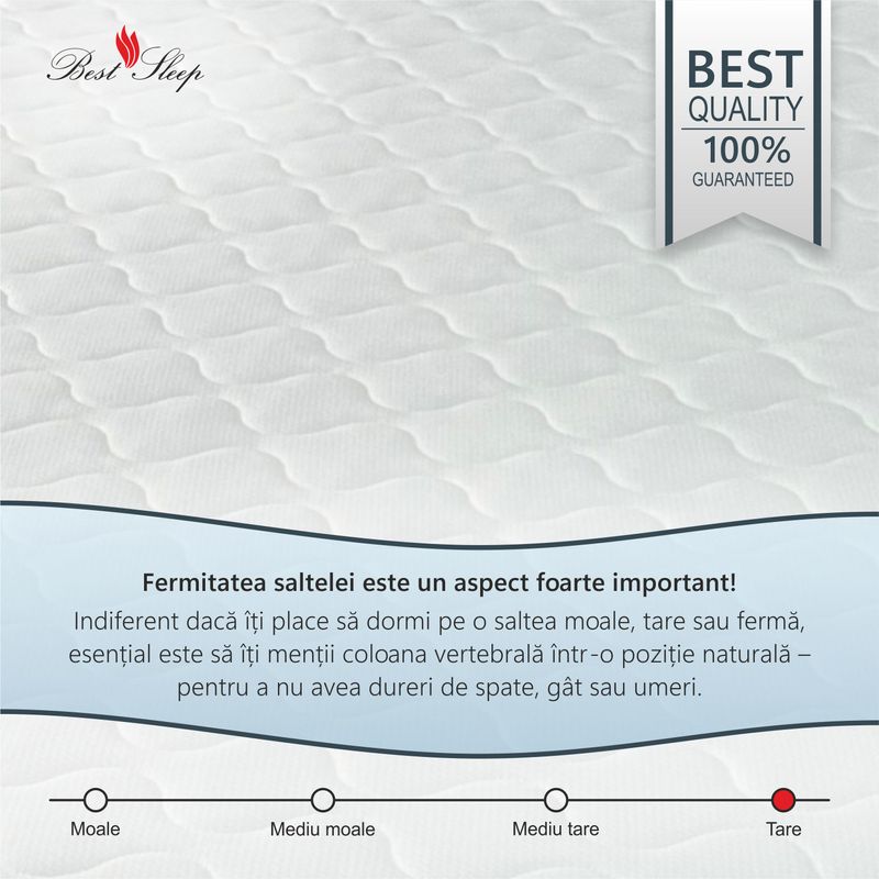 Casa si Gradina - Mobilier - Saltele si somiere - Saltele - Saltea Ortopedica, BestSleep, Happy, 190x110x20 cm, spuma poliuretanica, hipoalergenic, reversibila, ferma - Infinity.ro