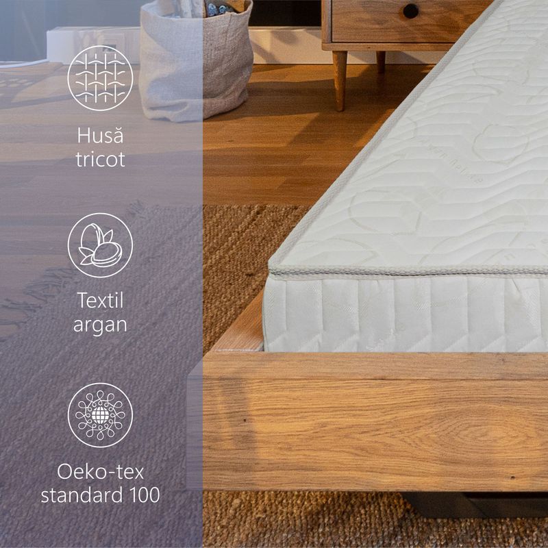 Casa si Gradina - Mobilier - Saltele si somiere - Saltele - Saltea Ortopedica, Star Moon, Argan Pocket 90x200x30 cm, spuma poliuretanica, arcuri ambalate individual - Infinity.ro