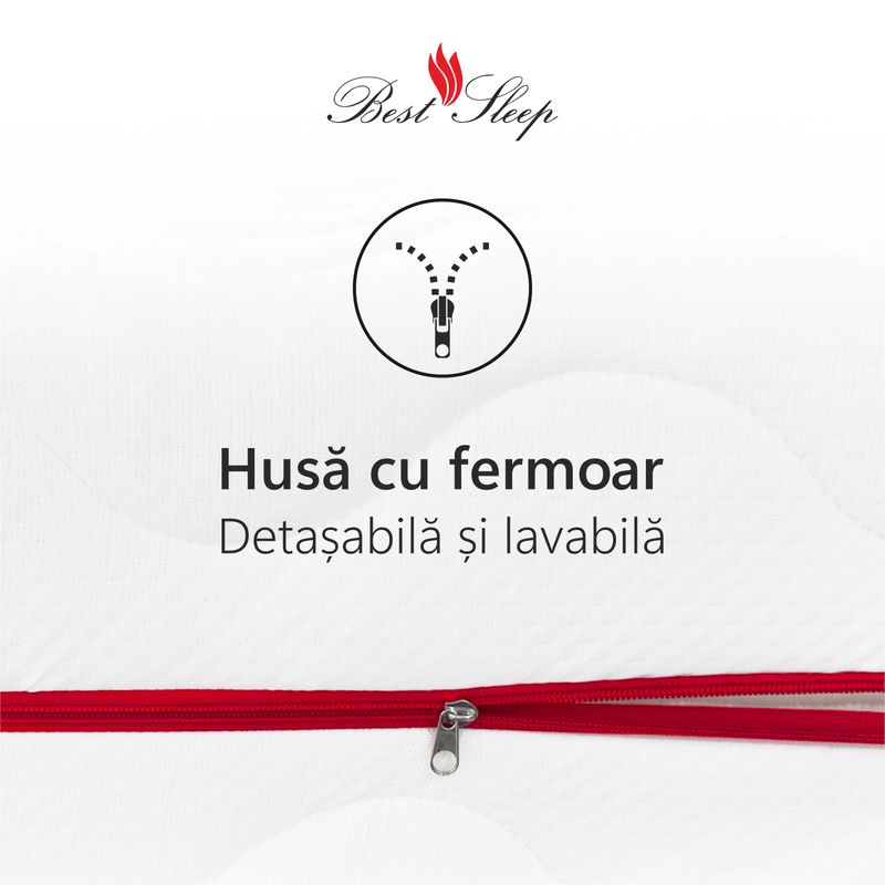 Casa si Gradina - Mobilier - Saltele si somiere - Saltele - Saltea Ortopedica, BestSleep, Waves,70x195x25 cm,21+4 Memory, spuma poliuretanica cu memorie, husa detasabila - Infinity.ro