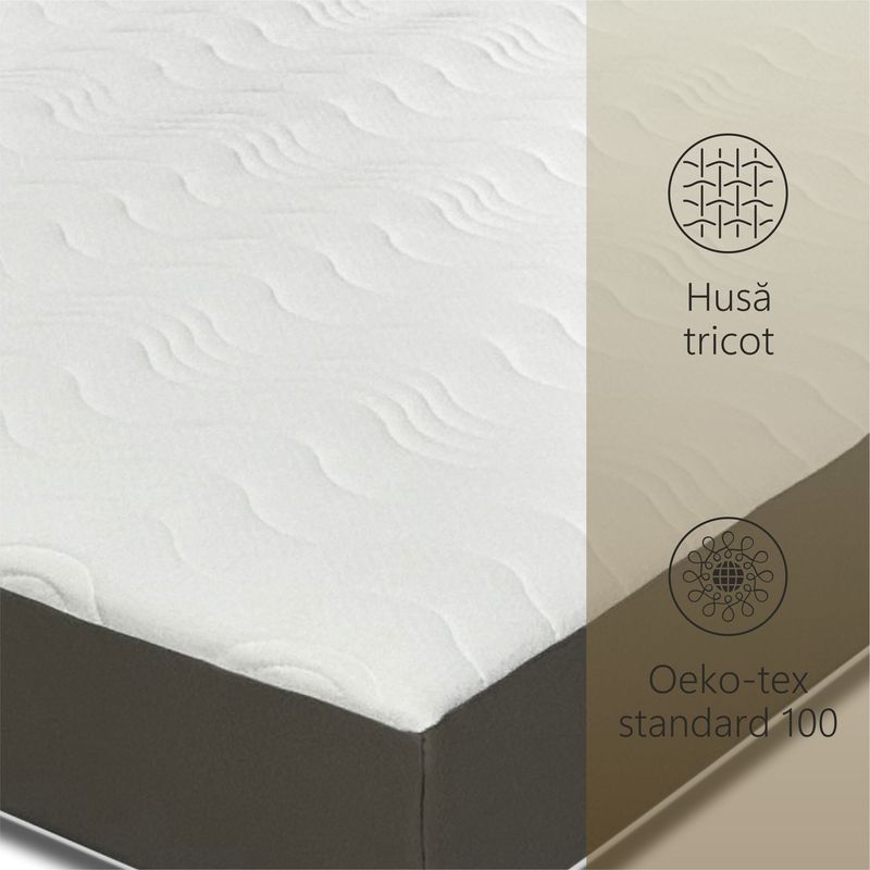 Casa si Gradina - Mobilier - Saltele si somiere - Saltele - Saltea ortopedica, Best Sleep Color Line Gray, 170x190x18cm, spuma poliuretanica, hipoalegenic, reversibila, ferma - Infinity.ro