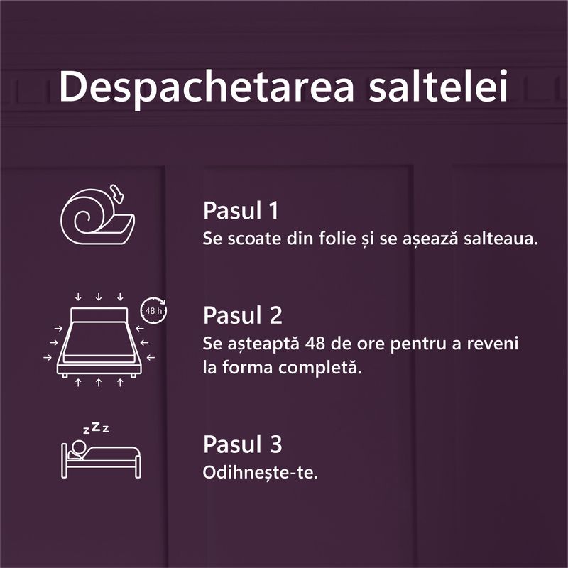 Casa si Gradina - Mobilier - Saltele si somiere - Saltele - Saltea ortopedica, Best Sleep Color Line Purple, 140x200x20cm, spuma poliuretanica, hipoalegenic, reversibila, ferma - Infinity.ro