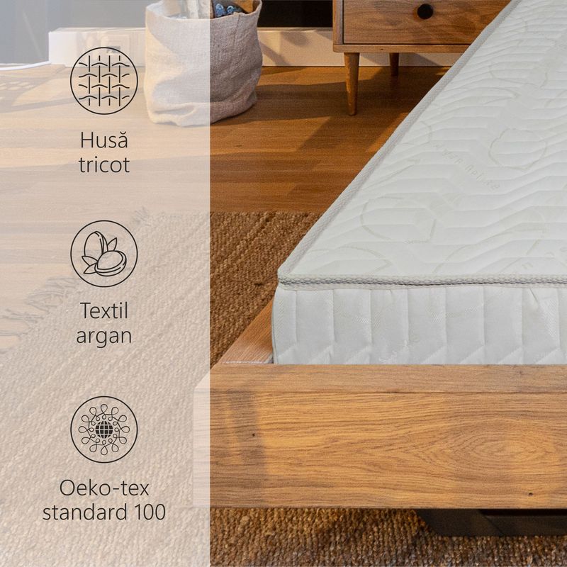 Casa si Gradina - Mobilier - Saltele si somiere - Saltele - Saltea superortopedica Best Sleep Argan Deluxe, 200x200x18 cm, spuma poliuretanica hipoalergenica - Infinity.ro