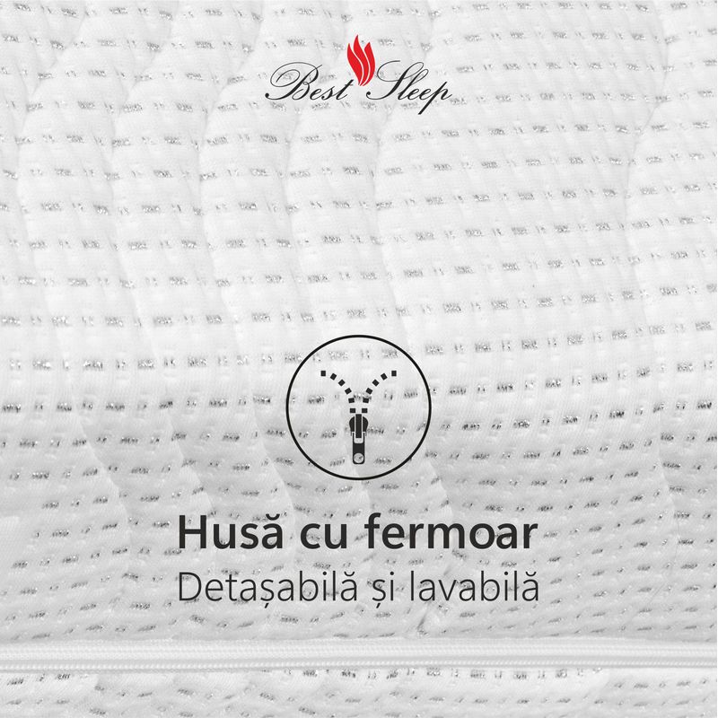 Casa si Gradina - Mobilier - Saltele si somiere - Saltele - Saltea Ortopedica, Best Sleep, Silver Sleep Argentum 12+3+1, 160x200x16 cm, spuma  cu memorie, fir cu ioni de argint - Infinity.ro