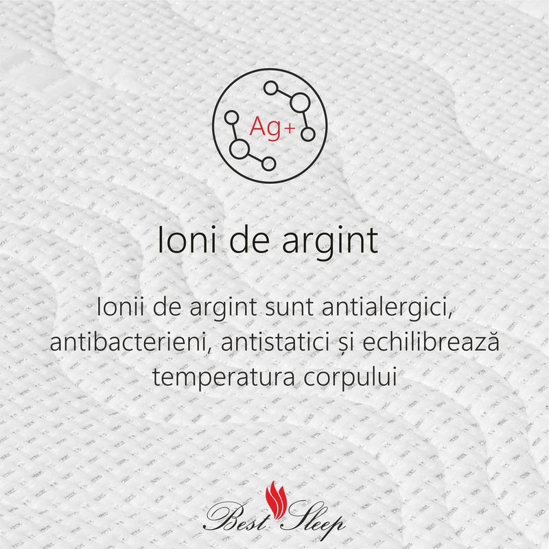 Casa si Gradina - Mobilier - Saltele si somiere - Saltele - Saltea Ortopedica, Best Sleep, Silver Sleep Argentum 24+5+1, 90x200x30 cm, spuma  cu memorie, fir cu ioni de argint - Infinity.ro