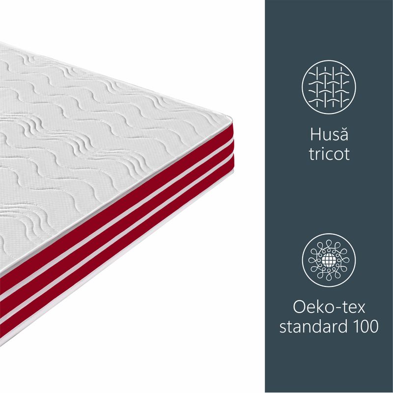 Casa si Gradina - Mobilier - Saltele si somiere - Saltele - Saltea Ortopedica, Best Sleep, Diamond red plus,75x190x18cm, 14+3 memory, spuma poliuretanica cu memorie - Infinity.ro