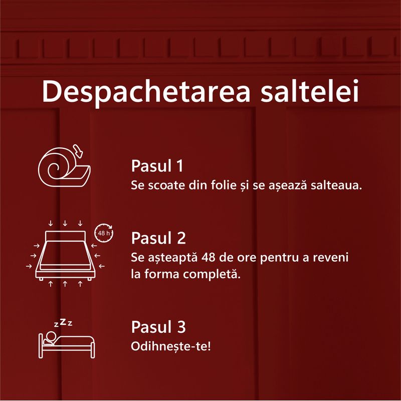 Casa si Gradina - Mobilier - Saltele si somiere - Saltele - Saltea Ortopedica, Best Sleep, Relaxation Corner Bordeaux 22+5+1,100x190x28cm, spuma Poliuretanica cu memorie - Infinity.ro