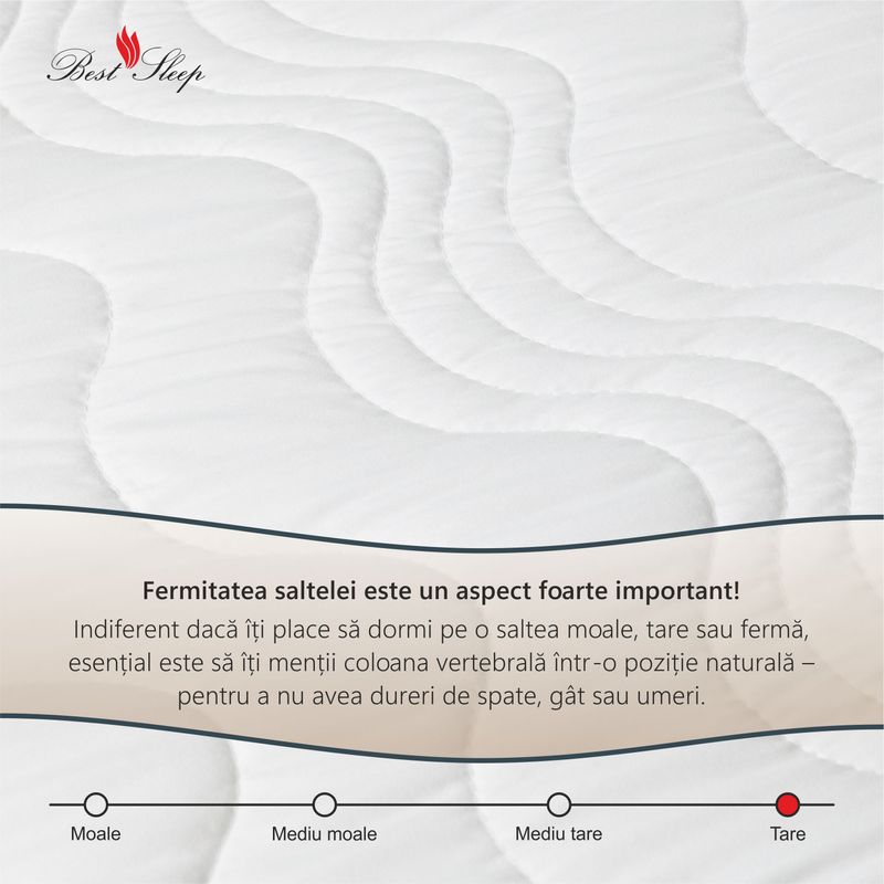 Casa si Gradina - Mobilier - Saltele si somiere - Saltele - Saltea ortopedica BEST SLEEP Diamond Red DoubleSide, 100x190x24, spuma poliuretanica, hipoalergenica, reversibila, ferma - Infinity.ro