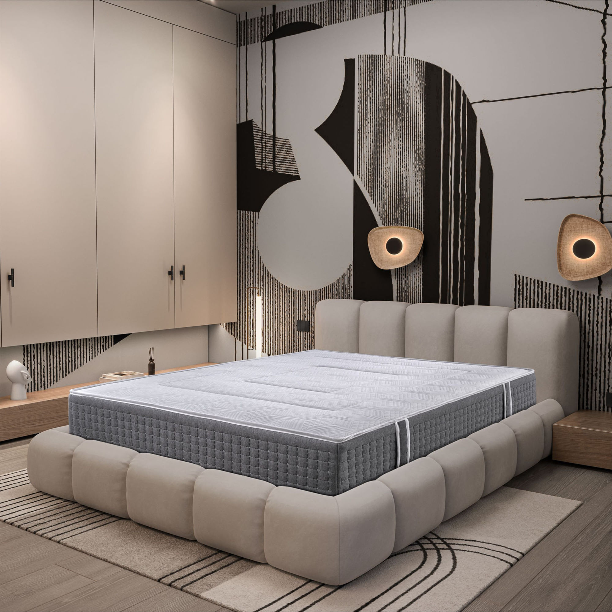 Saltea superortopedica Best Sleep Active, 170x200x34cm, Arcuri Pocket,  high resilience,  memory, 7 zone de confort