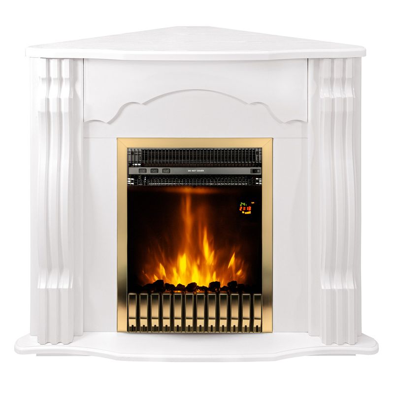 Casa si Gradina - Termice - Sobe, Seminee si accesorii - Seminee - Semineu electric Clasic colț alb & Gala gold, Art Flame, 883x950x475 mm, 2000W - Infinity.ro