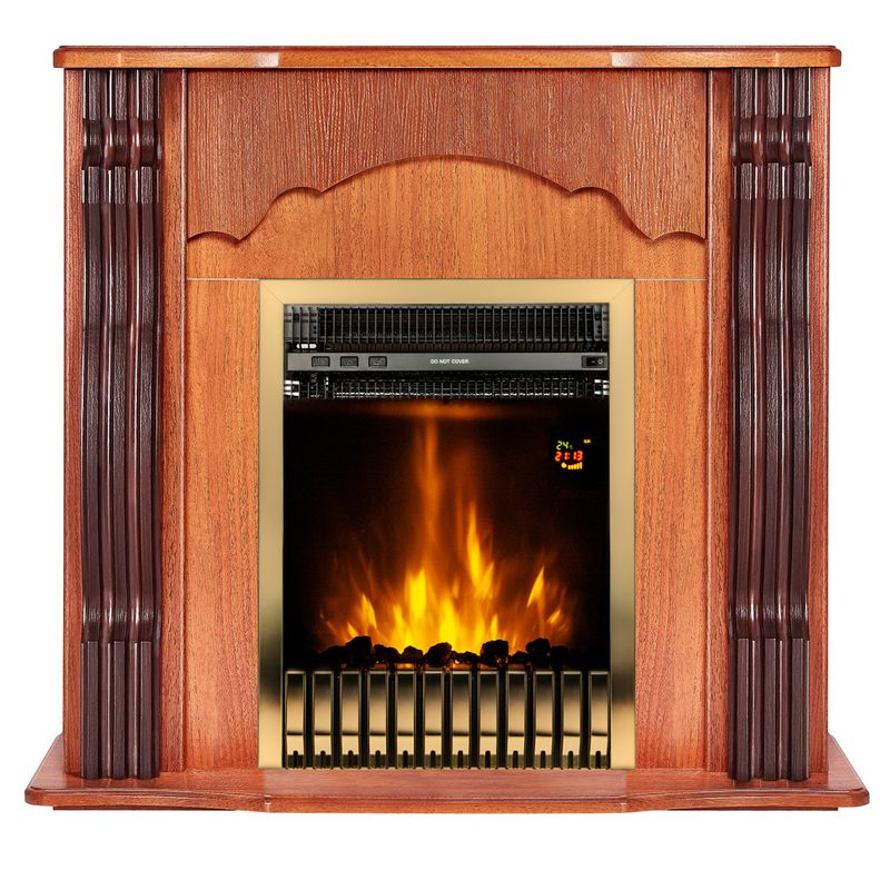 Casa si Gradina - Termice - Sobe, Seminee si accesorii - Seminee - Semineu electric Clasic nut & Gala gold, Art Flame, 883x950x300 mm, 2000W - Infinity.ro