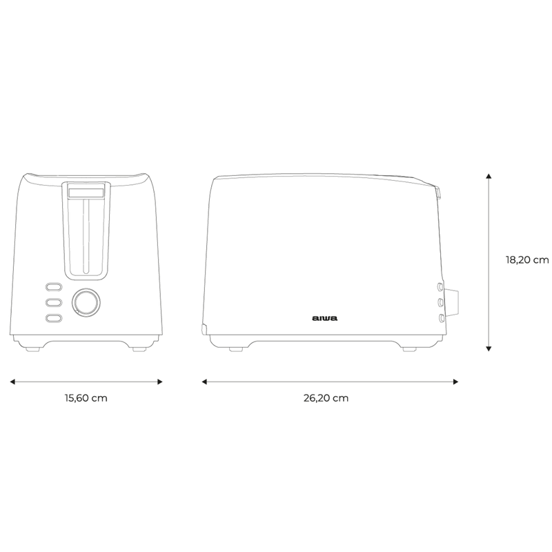 Electronice si Electrocasnice - Electrocasnice bucatarie - Preparare paine - Prajitoare de paine - Prajitor de paine Aiwa ABT-700, 750W, 7 nivele de rumenire, functie de decongelare si reincalzire - Infinity.ro