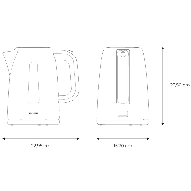 Electronice si Electrocasnice - Electrocasnice bucatarie - Preparare bauturi - Fierbatoare de apa - Fierbator Aiwa AKT-2000, 2200W, 1.7 litri, baza rotativa 360º, Oprire Automata Strix, Alb - Infinity.ro
