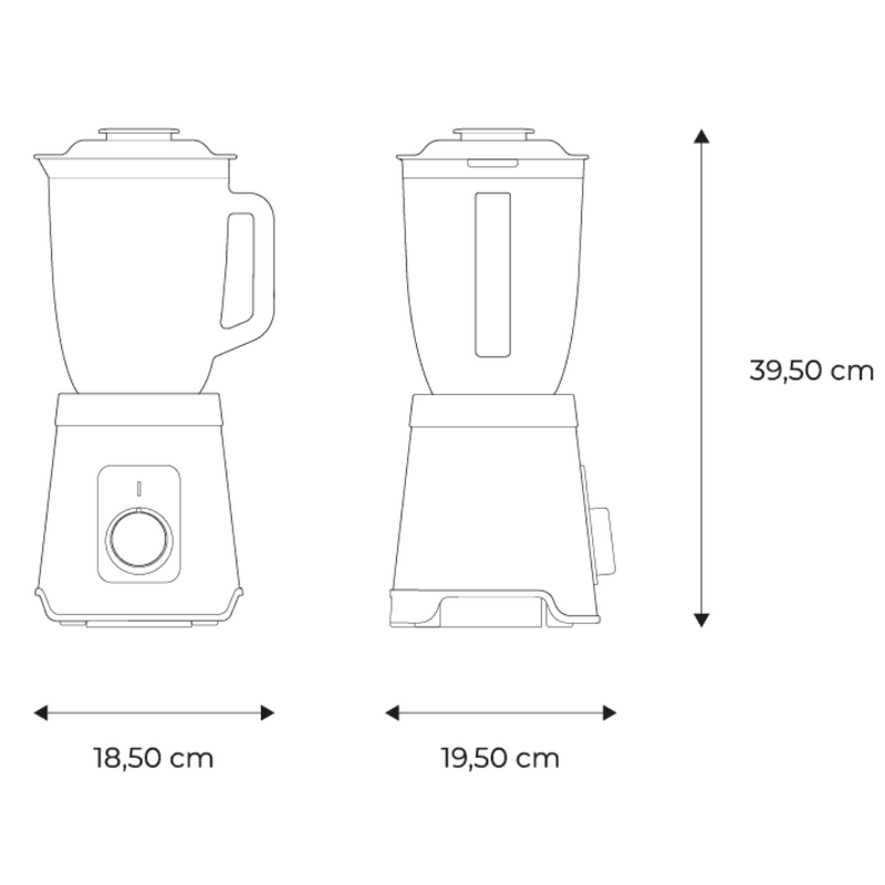 Electronice si Electrocasnice - Electrocasnice bucatarie - Mixere, tocatoare & roboti de bucatarie - Blendere si mini tocatoare - Blender de masa Aiwa ATB-1500, 1500W, 1.5l, 2 viteze + Pulse, 6 lame inox Satoku®, Zdrobire gheata - Infinity.ro