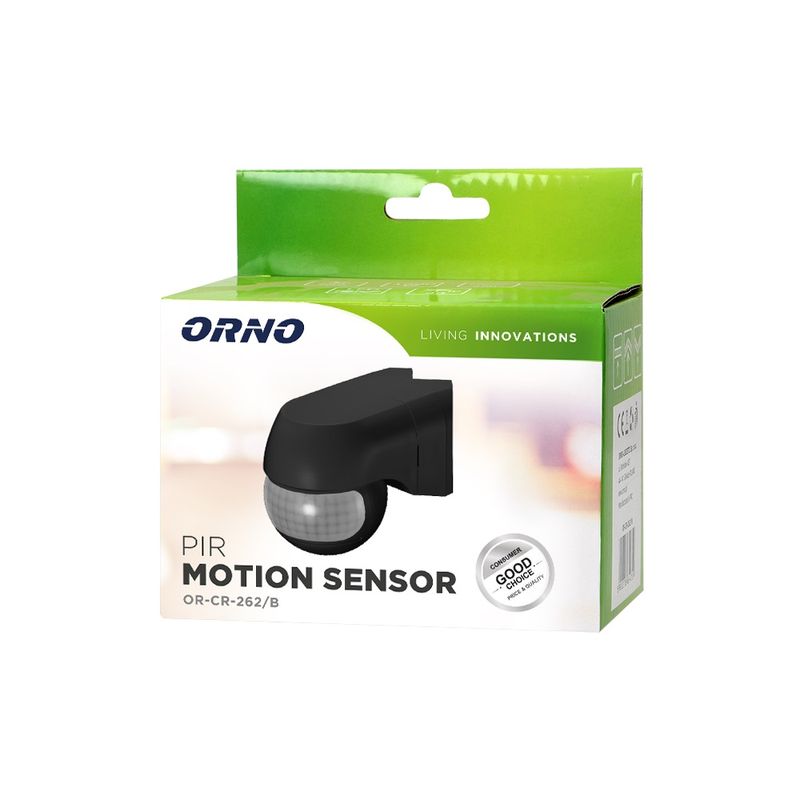 Casa si Gradina - Corpuri si surse de iluminat - Accesorii corpuri de iluminat - Senzor de miscare ORNO OR-CR-262/B, unghi detectie 220°, 1200W, IP44, reglarea intensitatii luminii, reglabil orizontal - Infinity.ro