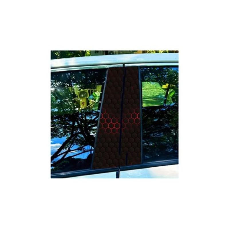 Auto si Moto - Piese auto si accesorii - Caroserie - Ornamente exterior auto - Set Stickere Stalpi Auto 50x25cm, Black Hexagon, Xenon Bright - Infinity.ro