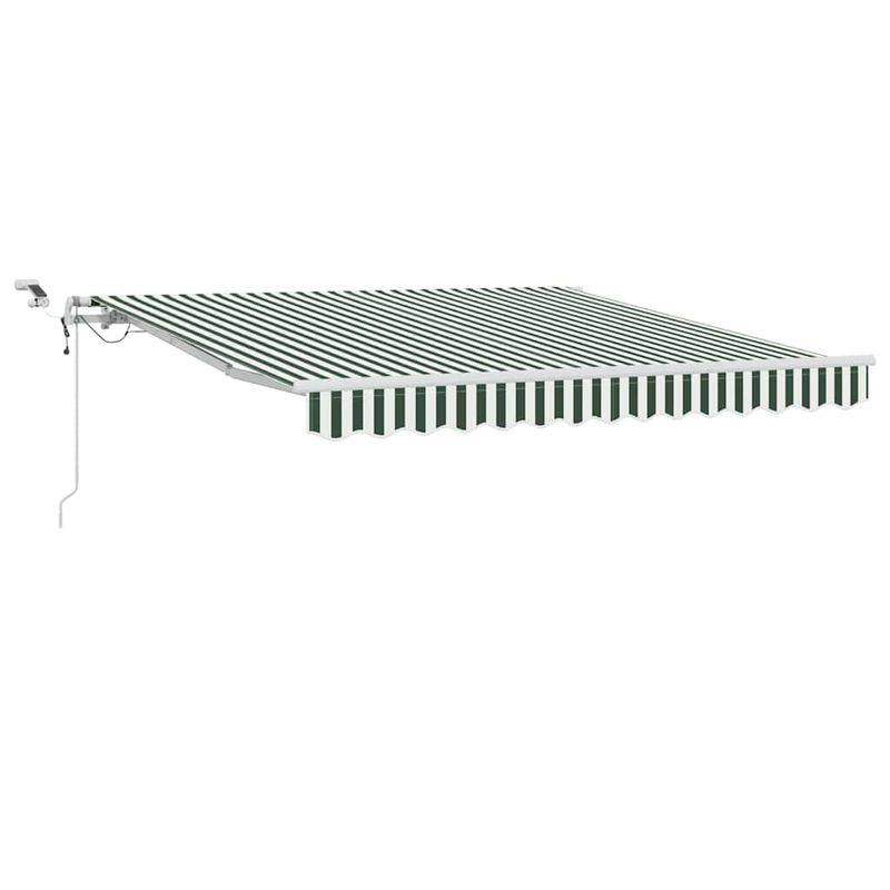 Casa si Gradina - Gradina si terasa - Umbrele si pavilioane - Pavilioane - Cortina Retractabila Verde si alb 300 x 250 cm Stofa si Metal - Infinity.ro