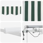 Casa si Gradina - Gradina si terasa - Umbrele si pavilioane - Pavilioane - Cortina Retractabila Verde si alb 300 x 250 cm Stofa si Metal - Infinity.ro