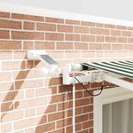 Casa si Gradina - Gradina si terasa - Umbrele si pavilioane - Pavilioane - Cortina Retractabila Verde si alb 350 x 250 cm Stofa si Metal - Infinity.ro