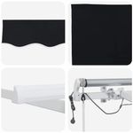 Casa si Gradina - Gradina si terasa - Umbrele si pavilioane - Pavilioane - Cortina Retractabila Negru 300 x 250 cm Stofa si Metal - Infinity.ro