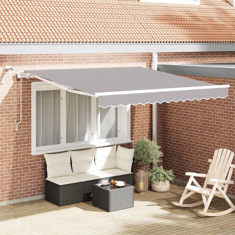Casa si Gradina - Gradina si terasa - Umbrele si pavilioane - Pavilioane - Cortina Retractabila Gri deschis 300 x 250 cm Stofa si Metal - Infinity.ro