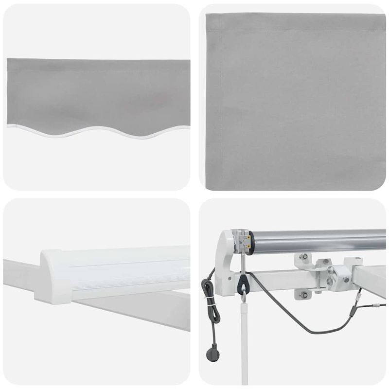 Casa si Gradina - Gradina si terasa - Umbrele si pavilioane - Pavilioane - Cortina Retractabila Gri deschis 300 x 250 cm Stofa si Metal - Infinity.ro