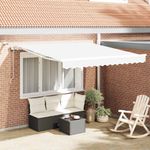 Casa si Gradina - Gradina si terasa - Umbrele si pavilioane - Pavilioane - Cortina Retractabila Alb 300 x 250 cm Stofa si Metal - Infinity.ro