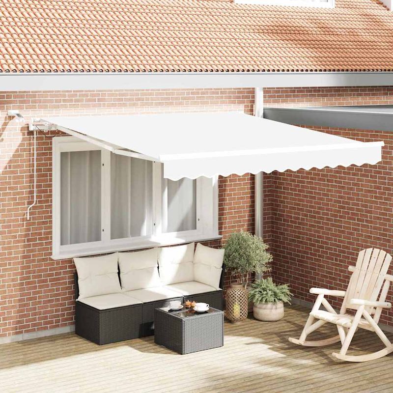 Casa si Gradina - Gradina si terasa - Umbrele si pavilioane - Pavilioane - Cortina Retractabila Alb 300 x 250 cm Stofa si Metal - Infinity.ro