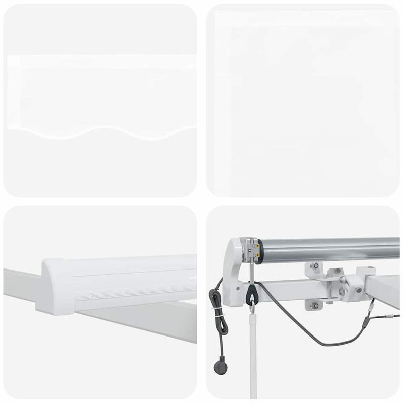 Casa si Gradina - Gradina si terasa - Umbrele si pavilioane - Pavilioane - Cortina Retractabila Alb 300 x 250 cm Stofa si Metal - Infinity.ro