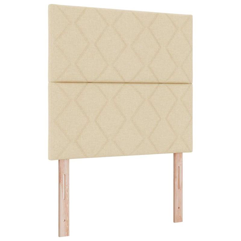 Casa si Gradina - Mobilier - Paturi si accesorii - Paturi - Pat cu arcuri cu saltea cu headboard Crem 120 x 190 cm tesatura - Infinity.ro