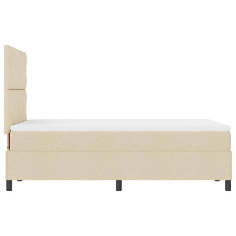 Casa si Gradina - Mobilier - Paturi si accesorii - Paturi - Pat cu arcuri cu saltea cu headboard Crem 120 x 190 cm tesatura - Infinity.ro