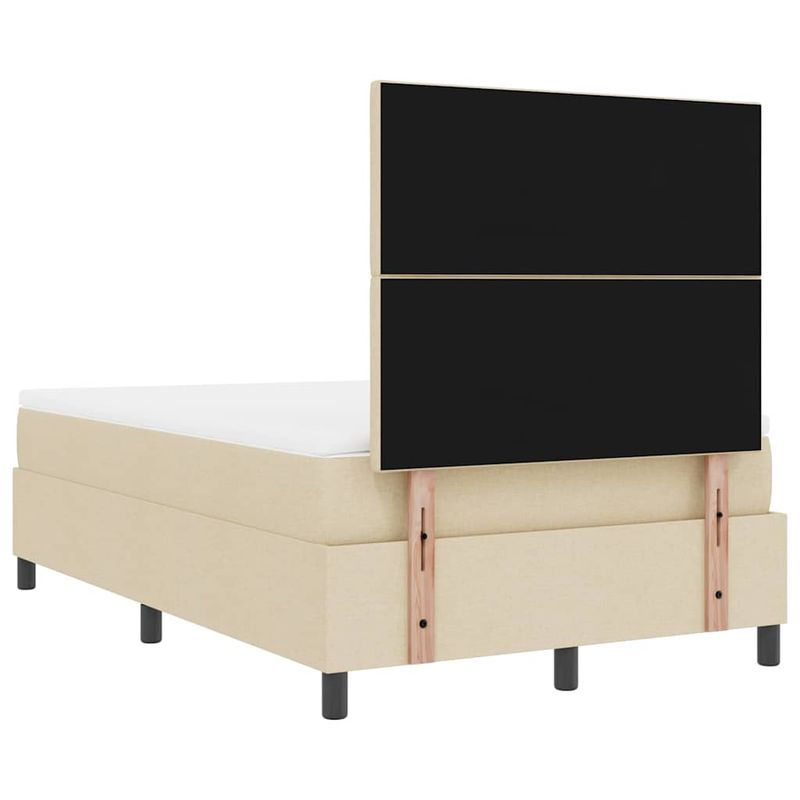Casa si Gradina - Mobilier - Paturi si accesorii - Paturi - Pat cu arcuri cu saltea cu headboard Crem 120 x 190 cm tesatura - Infinity.ro