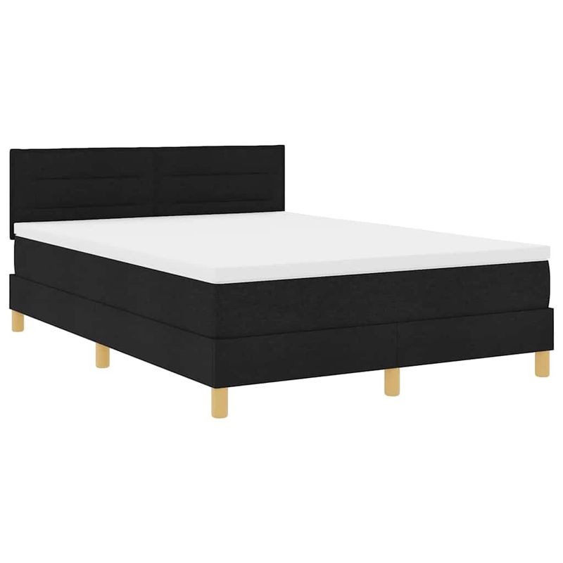 Casa si Gradina - Mobilier - Paturi si accesorii - Paturi - Pat boxspring cu saltea cu saltea Negru 140 x 190 cm tesatura - Infinity.ro