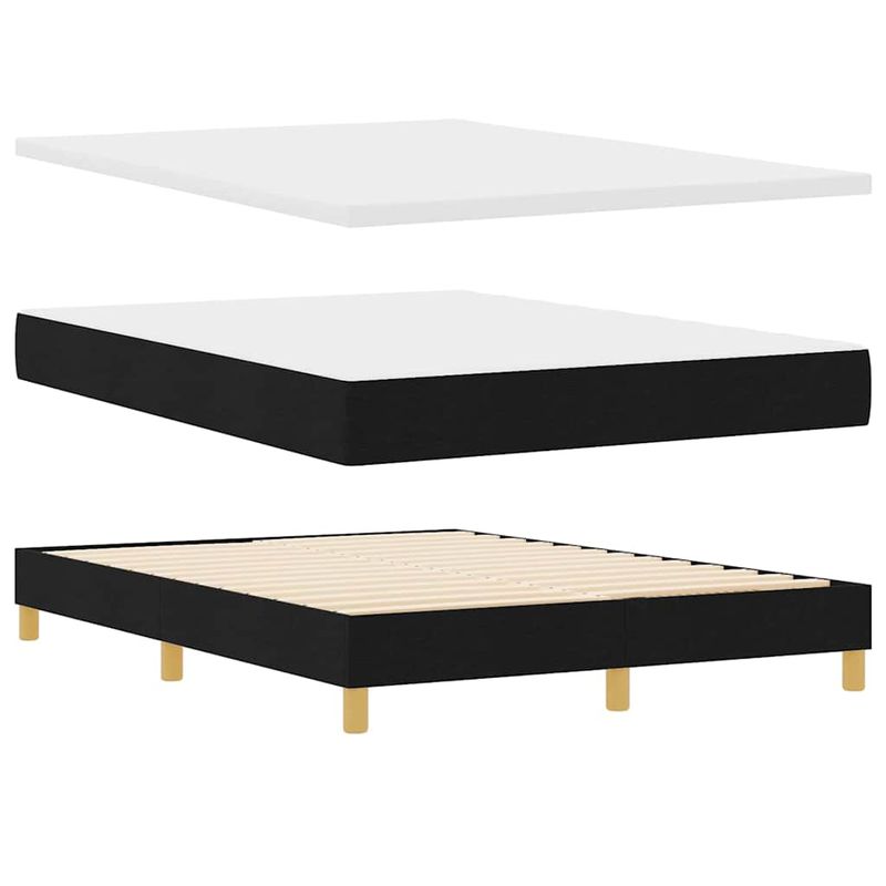 Casa si Gradina - Mobilier - Paturi si accesorii - Paturi - Pat boxspring cu saltea cu saltea Negru 140 x 190 cm tesatura - Infinity.ro